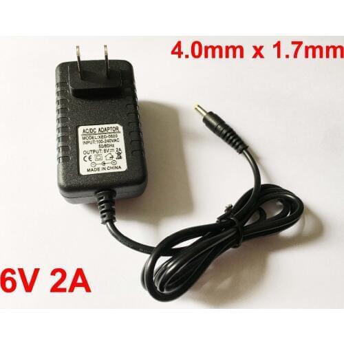 50PCS High quality DC 6V 2A IC program AC 100V-240V Converter Switching power adapter 2000mA Supply US Plug DC 4.0mm x 1.7mm