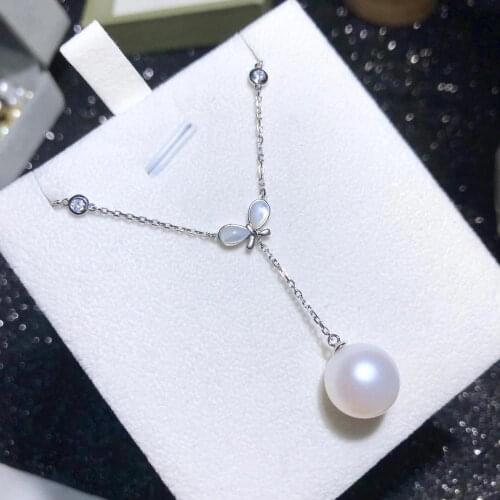 Butterfly Hot 925 Sterling Silver Necklace Findings Jewelry Base Settings Mountings Parts for Akoya Edison Pearls, Coral, Jade