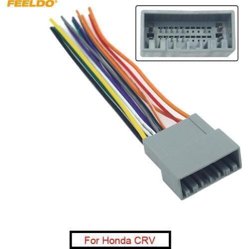 FEELDO 10Pcs Car Stereo CD/DVD Player Wiring Harness Adapter For Honda CRV Greiz Gienia Envix Radio Installation Cable #MX6130