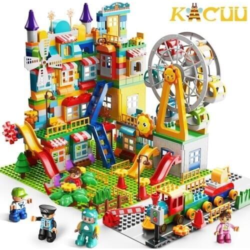 31 Styles Building Blocks Big Size Marble Race Run Construction Blocks Boys Girls DIY Bricks Toys For Children Kids Gift