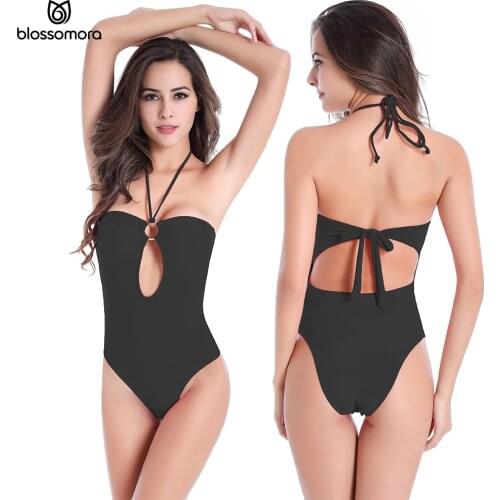 Swimsuit High Waist Most Popular Ring Center Swimwear Female One-piece Suits Swimming Bathers