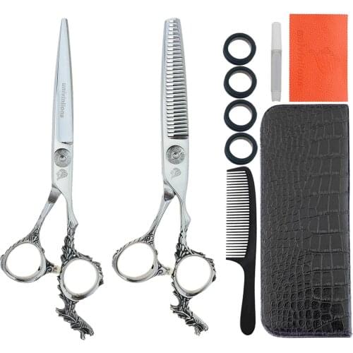 Univinlions 6" Professional Hairdressing Scissors Kit Barber Shears Janpanese Steel Barbearia Acessorios Hair Cutting Scissors