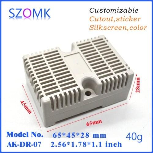 Wall mount enclosure plastic electronics enclosure (10 pcs) 65*45*28mm plastic din rail enclosure electrical case plc enclosure