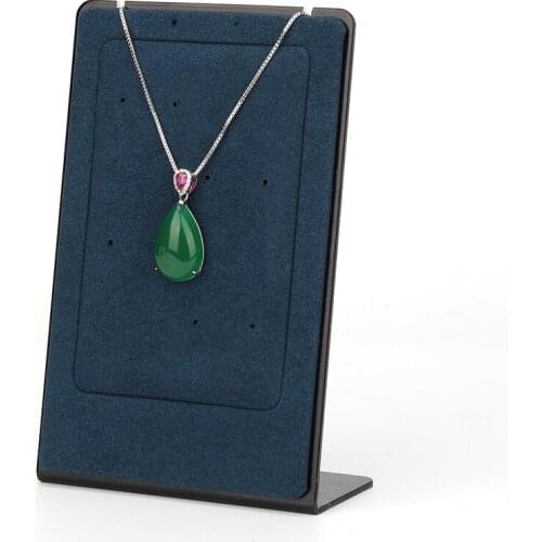 New Navy Blue Metal Plate Microfiber Leather Material Jewelry Pendant Earrings Long Chain Window Display Stand Eight Colors