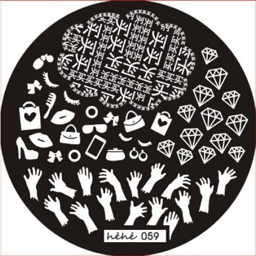 Wholesale NEW 5PCS hehe01-72 Stamping Nail Art Plate Round Image Plate+1pcs XLStamper+1Scraper,SG014 free shipping