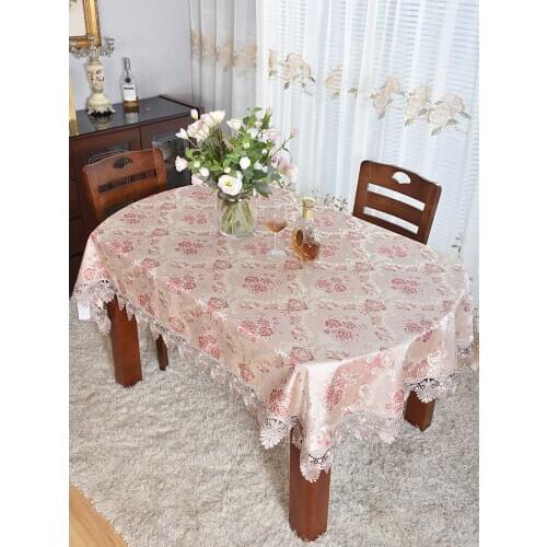 European Style nobal Oval Retractable Flat Tablecloth round Table Retractable Lace Household Square Towel manteles de mesa