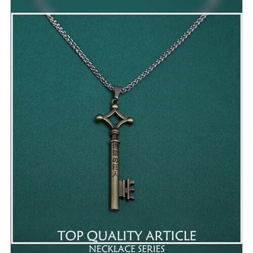 Eren Yeager Necklace Toys Action Attack On Titan Basement Secret Key Pendant Anime Eren Cosplay Necklace Toys For Children Gifts