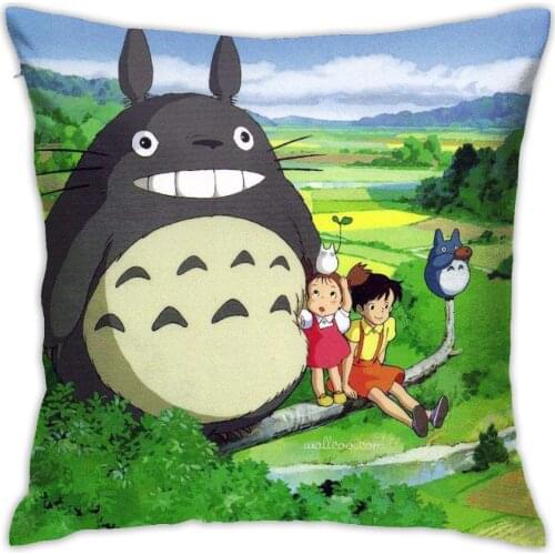 Totoro Plush Soft Print Home Decro Pillow Cover 45x45cm Anime Cushion Pillow For Car Chair Outdoor Cushion Covers
