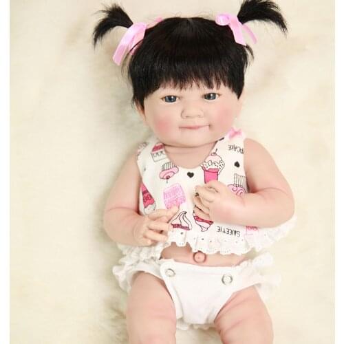 Full Silicone Vinyl Reborn Baby Doll Realistic Girl newborn babies Dolls 14 Inch 35 cm Lifelike Princess Kids bebe toy NPKDOLLS