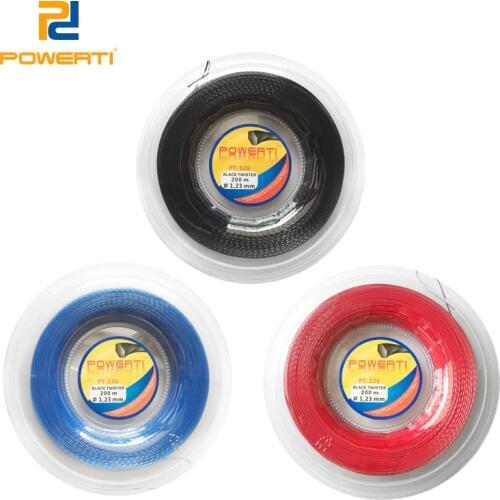 POWERTI 1.23mm Twist Tennis String Polyester Gym Control Tennis Training String 200m Reel Outdoor Sport String