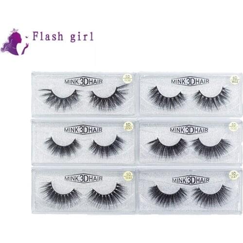 Flash girl W series 20 models 5D Mink Eyelashes 1 pair natural false eyelashes Full Strip Eye Lashes Thick false Eyelashes