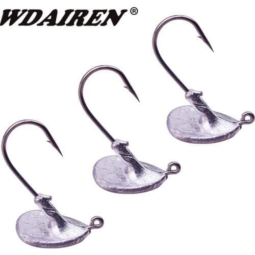WDAIREN Lead Jig Head Fishing Hook Strengthen Tumbler Barbed Hook Soft Lure 3.5g 5g 7g 10g 14g Jigging Hook Fishing tackle