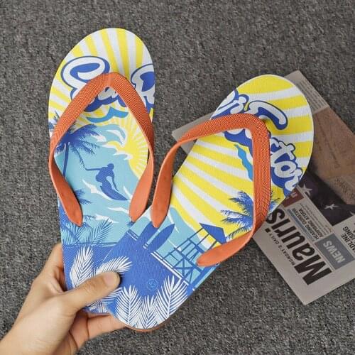 Flip Flops Men Shoes Summer Fashion Mens Slippers Korean Non-slip Slides Personality Beach Flip-flop Mens House Shoes TX293