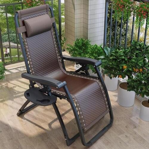 Folding Recliner Rattan Home Siesta Lunch Break Chair Balcony Leisure Summer Dual-purpose Sandal Chair Bed Back Chair