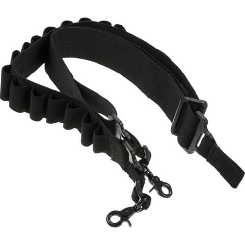 Tactical Adjustable Two Point Multi-function Gun Sling with Shotgun shells Holder Quick Detach QD Strap for Hunting Accessories