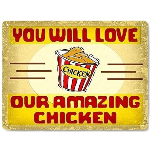 You Will Love Our Amazing Chicken Metal Sign Vintage Style Wall Decor