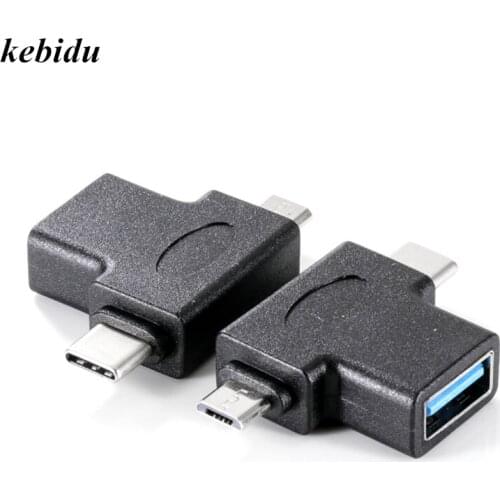 Kebidu High Speed 1pc Type C / OTG Female to USB 3.0 Female Port Adapter USB-C to USB3.0 Type-C Connector Converter Black Color
