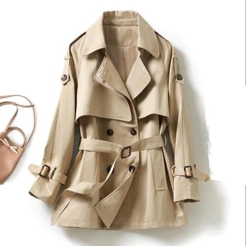 Spring Autumn Casual Street Style Womens Luxury Design Spring Fashion Short Trench Coat Casual Long Sleeve Korean Coats Women