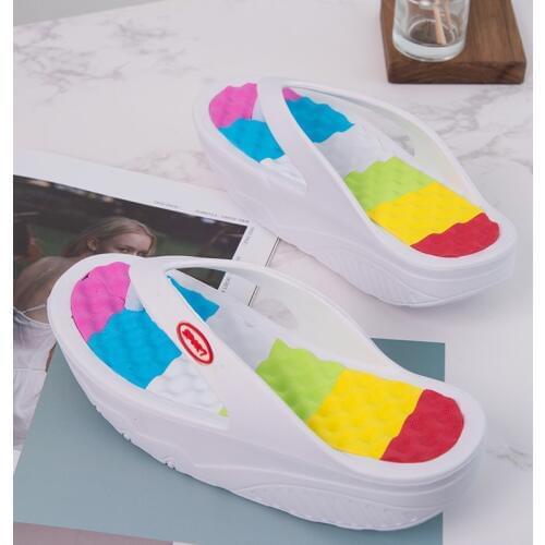 1 x Pair LaidesMassage Lose Weight Swing Shoes Slim Legs Foot Home Relax Slippers Women Thin Weight Loss Walking Shoes