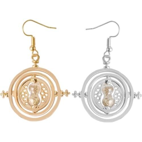 1pcs Fashion Time Turner Charm Horcrux Time-Turner Earring Brooch Pin For Women Girls Jewelry