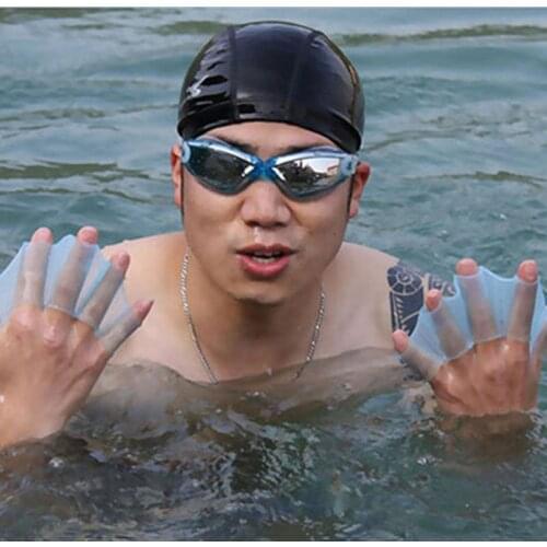 2pcs Water Sports Finger Webbed Gloves Fins Hand Web Flippers Swimming Pool Training Accessories Flippers Gloves Hand