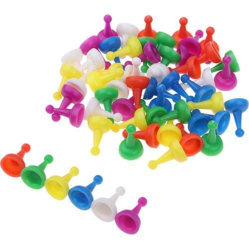 60pcs Multi Colors Halma Pieces Chessman for Chess Game Player Props Gifts