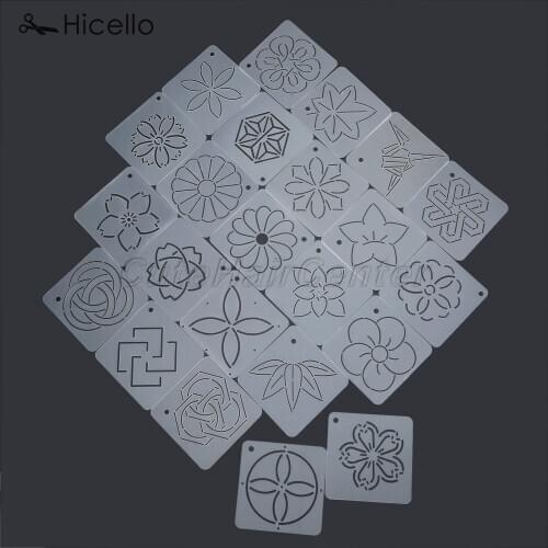 9pcs/set Quilting Template Acrylic Patchwork tool Sewing Embroidery Model Various pattern 12*12cm DIY Handmade craft Hicello
