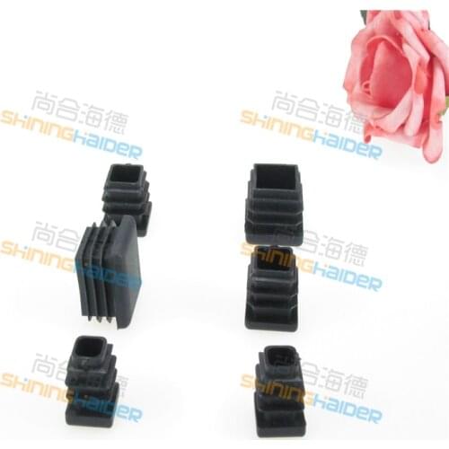 Free shipping 60-100PCS 13mm 15mm 19mm 20mm 22mm square plastic foot with black and white color plastic steel pipe plugs