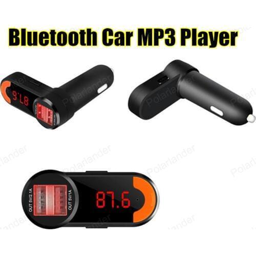 Bluetooth Car Kit FM Transmitter MP3 Player 3.5mm Audio AUX TF card Slots Dual USB Car Charger For iPhone Samsung GPS