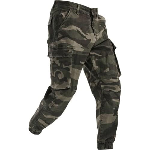 2021 Streetwear army tactical pants washing loose army green camouflage beam cargo pants men casual Tooling beam pants 29-40