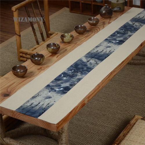 WIZAMONY Handmade tea mats Table Runner Retro National Style For Kung Fu Tea High-Quality Chinese Crafts Linen cotton Tea Mat