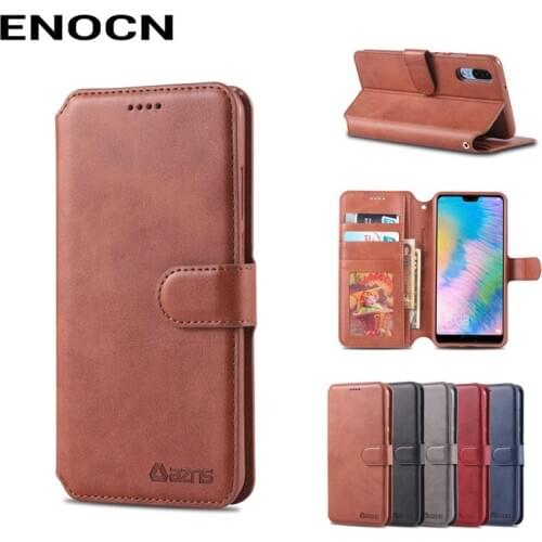 Wallet Case For Huawei P20 Cover Case P20 Pro Luxury PU Leather Flip Full Protector Shockproof Vintage Phone Housing