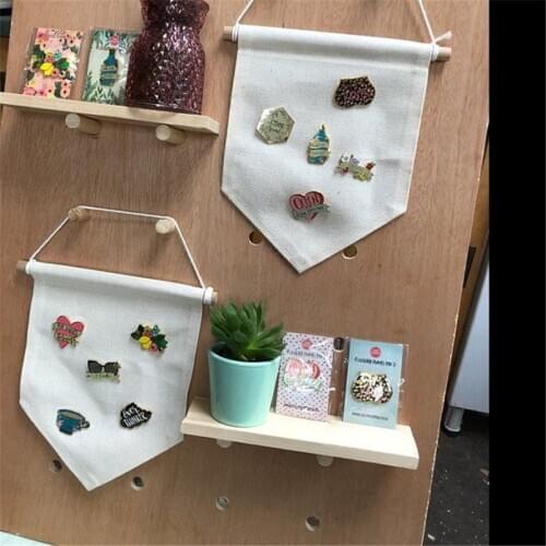 17.5*16.5cm Enamel Pin Wall Display Pennant Badge Hanging Decoration Lapels Collection Canvas Bunting Banner Kids Room Ornament