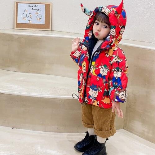 Childrens down jacket short boys and girls Korean style thickened middle and small childrens baby winter jacket