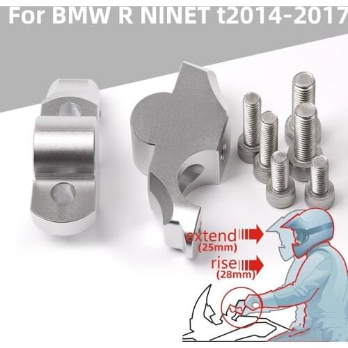 For BMW R NINE T R NINET 2014 2015 2016 2017 Motorcycle Accessories CNC Handlebar Riser Up 28mm Movers Back 25mm Bracket Kit