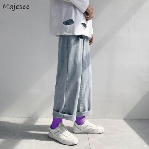 Jeans Men Straight Leg Trousers Mens Clothing Casual Ins Hot Sale Korean Fashion Harajuku Distressed Loose Oversized 3XL Student
