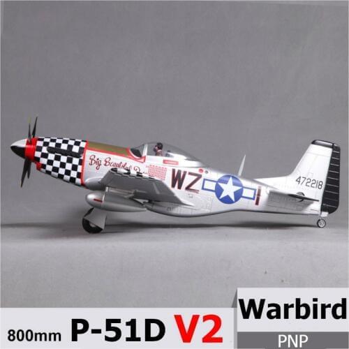 FMS 800MM Mini Warbird P51 P-51 Mustang V2 Big Beautiful Doll 2S 4CH PNP RC Airplane Duralble EPO Scale Model Plane Aircraft