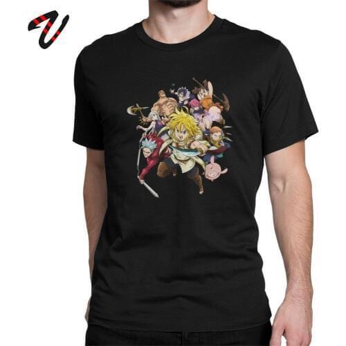 Seven Deadly Sins Tshirt Mens Cool T Shirts Men Elizabeth Liones 100% Cotton Christmas Gift T-Shirt Short Sleeve Tops Black Tees