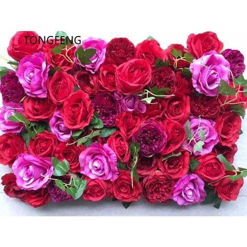 10pcs/lot Artificial silk rose peony 3D flower wall wedding backdrop decoration flower runner wedding stage decoration TONGFENG