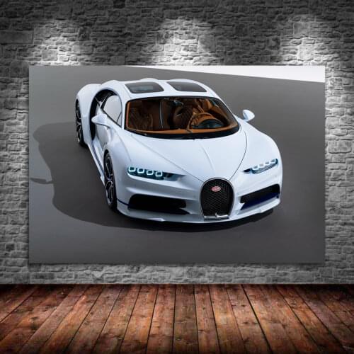 Bugatti Chiron White Supercars Vehicle Wall art Picture Posters and Prints Decoration Canvas Painting For Living Room Decor