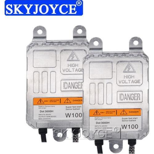 SKYJOYCE 1 Pair High Power 100W HID Ballast AC 12V 24V Super Fast Start Slim Reactor For Car Light Xenon 100W HID Headlight Kit
