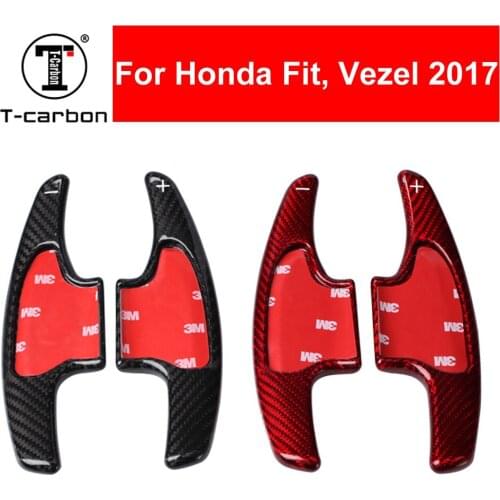 Car Styling Real Carbon Fiber Steering Wheel Shift Paddle Shifter Extension For HONDA Honda Fit 2018 Vezel 2017 Interior Inner