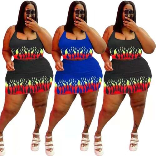 Summer Suits for Women Sexy Sport Outfit Tank Top + Biker Shorts 2 Piece Sets Jogging Femme Matching Sets Plus Size 4XL 2021