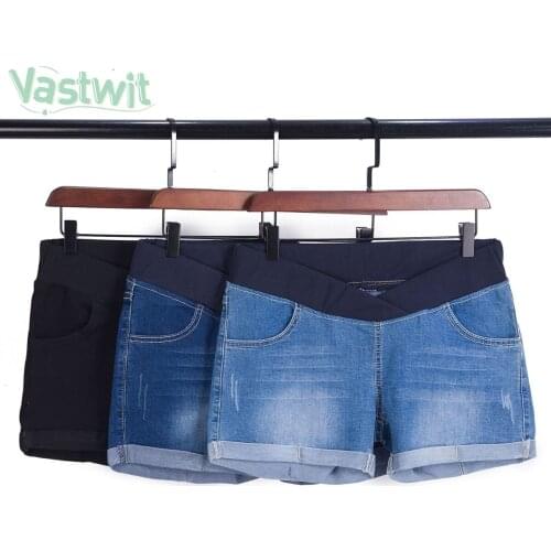 Summer Maternity Short Pants Pregnancy Clothes Jeans Shorts Pregnant Women Low-waisted Denim Shorts Plus Size Pantalon Pants