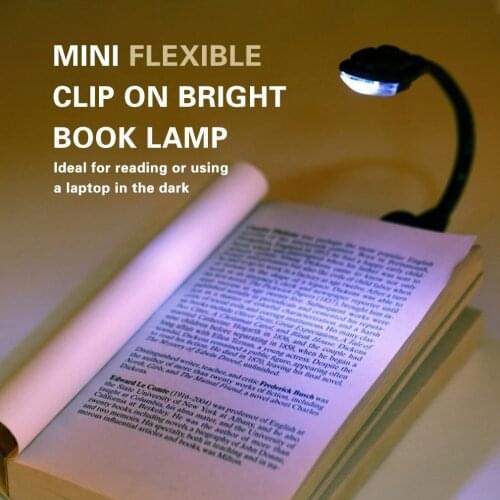 Hot Sale Mini Convenient Portable Led Book Light Travel Bedroom Clip-On Flexible Bright LED Lamp Reading Lamp For Kids Gifts