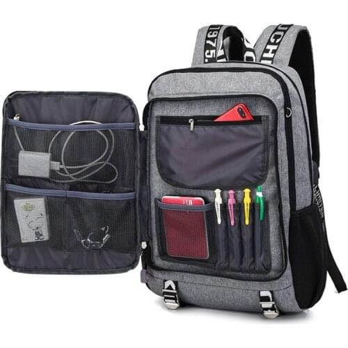 Male Waterproof USB charging laptop bag Sports School travel backpack oxford casual backpack casual For Men bags package B1-74