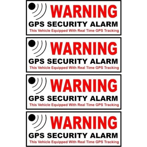 4 X Caution Mark Reflective Car Sticker Warning Gps Security Alarm Accessories PVC Decal for Motorcycle Nissan,10cmX3cm