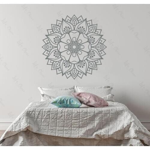 New Mandala Flower Wall Sticker Bohemian Style Indian Yoga Art Removable Vinyl Sticker Exquisite Living Room Bedroom Wallpaper