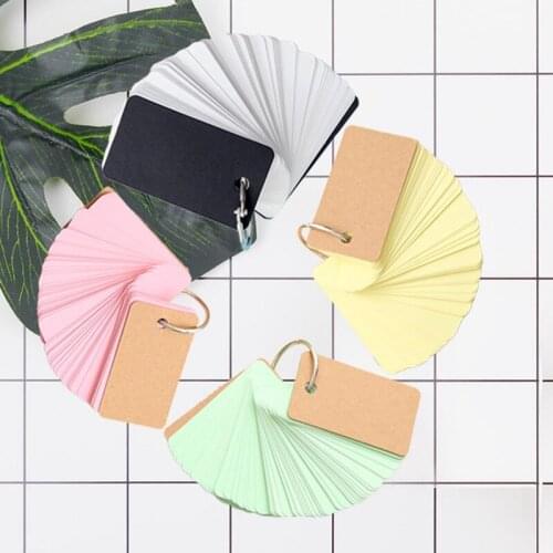 1 Pcs n11 Page Folder Ring Easy Flip Flash Cards Study n46 Pads Small Word Card Student Supply Kraft Notebook