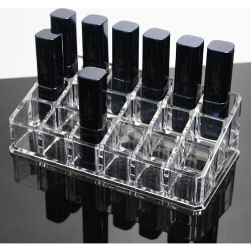 18/24 Grid Acrylic transparent Makeup Organizer Storage Boxes Make Up Organizer lipstick holder Jewelry Box Holder Display Stand